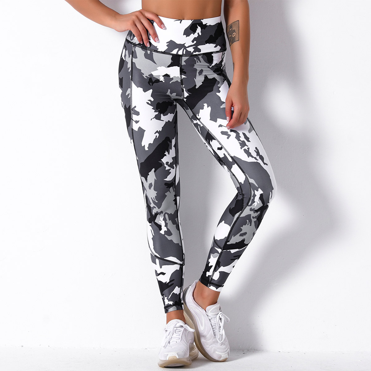 Breathable quick-drying printed high waist tight elastic yoga pants NSNS11062
