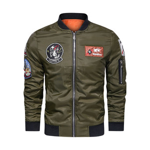 Spring and autumn thin men’s baseball collar embroidered flying suit coat casual jacket for men