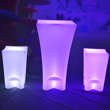 LED收脚方桌遥控七彩酒吧氛围发光家具简约户外防水吧桌凳