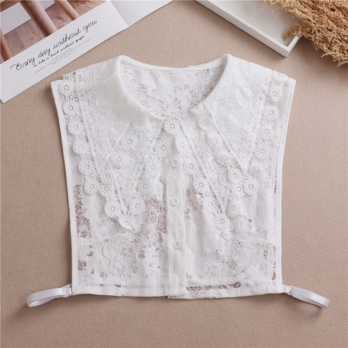 Korean autumn and winter hollow lace peak collar fake collar shirt fake collar versatile black and white decorative sweater collar