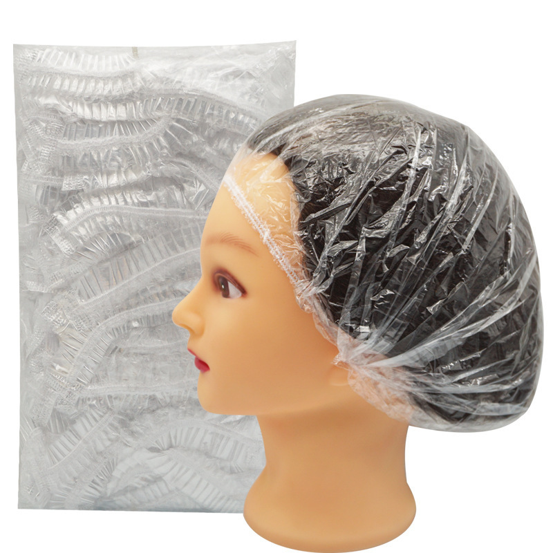 disposable Plastic Shower cap waterproof thickening Shower cap high pressure Oil pollution Shower cap hotel adult Shower cap 100 Pcs