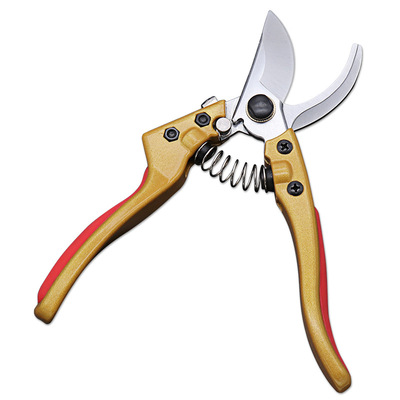 厂家直销金色SK5园艺剪刀 鸟嘴电镀修枝剪 不锈钢树枝剪园林工具