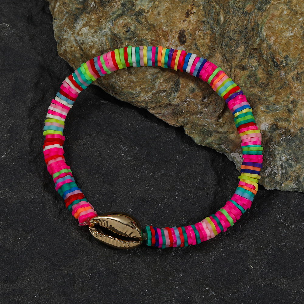 New Fashion Bohemian Ethnic Style Shell All-match Color Soft Clay Bracelet display picture 5