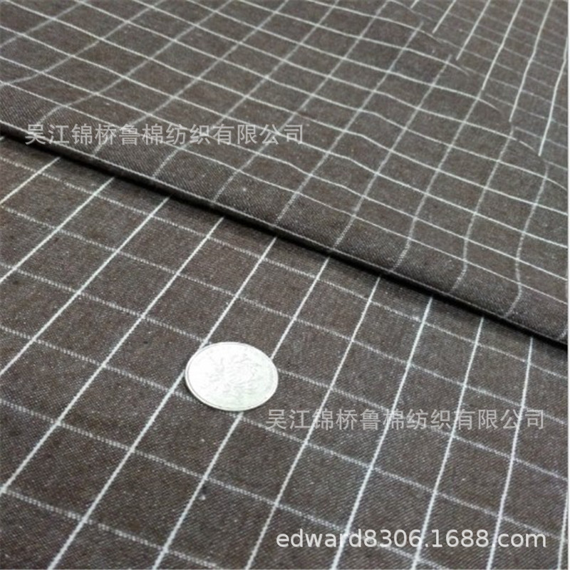 Yarn-dyed Oxford plaid velvet shirt fabric 2.JPG