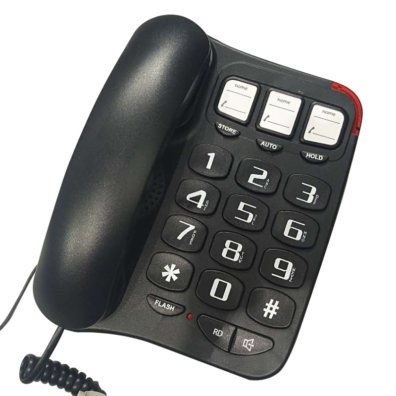 Letra grande TCF-2300 Teléfono de llave grande para ancianos teléfono fijo de oficina en casa de gran volumen sin batería