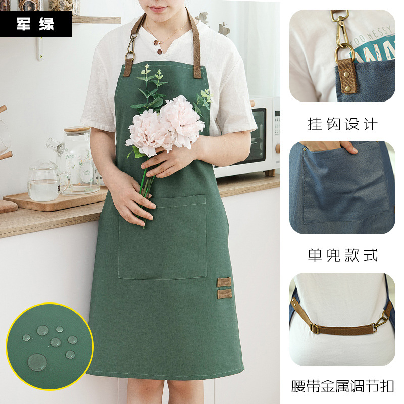 Delantal cocina casera lindo estilo japonés impermeable a prueba de aceite imprimible ropa de trabajo abrigo de moda de estilo coreano de las mujeres para adultos