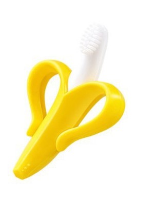 婴儿香蕉牙胶软刷宝宝磨牙棒硅胶可水煮咬咬胶玩具|ms