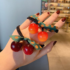 Korean-style Instagram-worthy large cherry hair accessories: Simple, Fresh, Natural, and Fashionable OL-style Women's Hair Ties & Rubber Bands