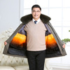 Beijing Phuket quality men's wear Living area Big Fox Fur collar Down Jackets Golden yellow Rabbit coat