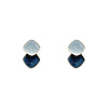 Blue silver needle, retro fashionable small sophisticated earrings, silver 925 sample