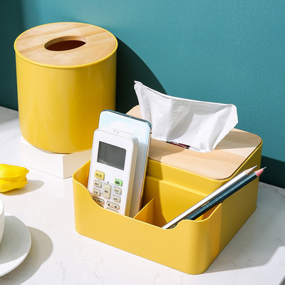 Tissue box a living room household Plastic Tissue box bedroom tea table roll of paper originality multi-function Remote control storage box