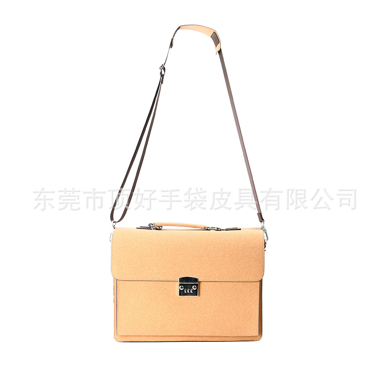 Manufacturer Customized New Fine-grained Cork Laptop Bag, Environmentally Friendly Large-capacity Water Pine Shoulder Computer Bag