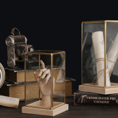 北歐輕奢黃銅玻璃罩擺件服裝店咖啡廳陳列裝飾品軟裝飾品客廳擺飾