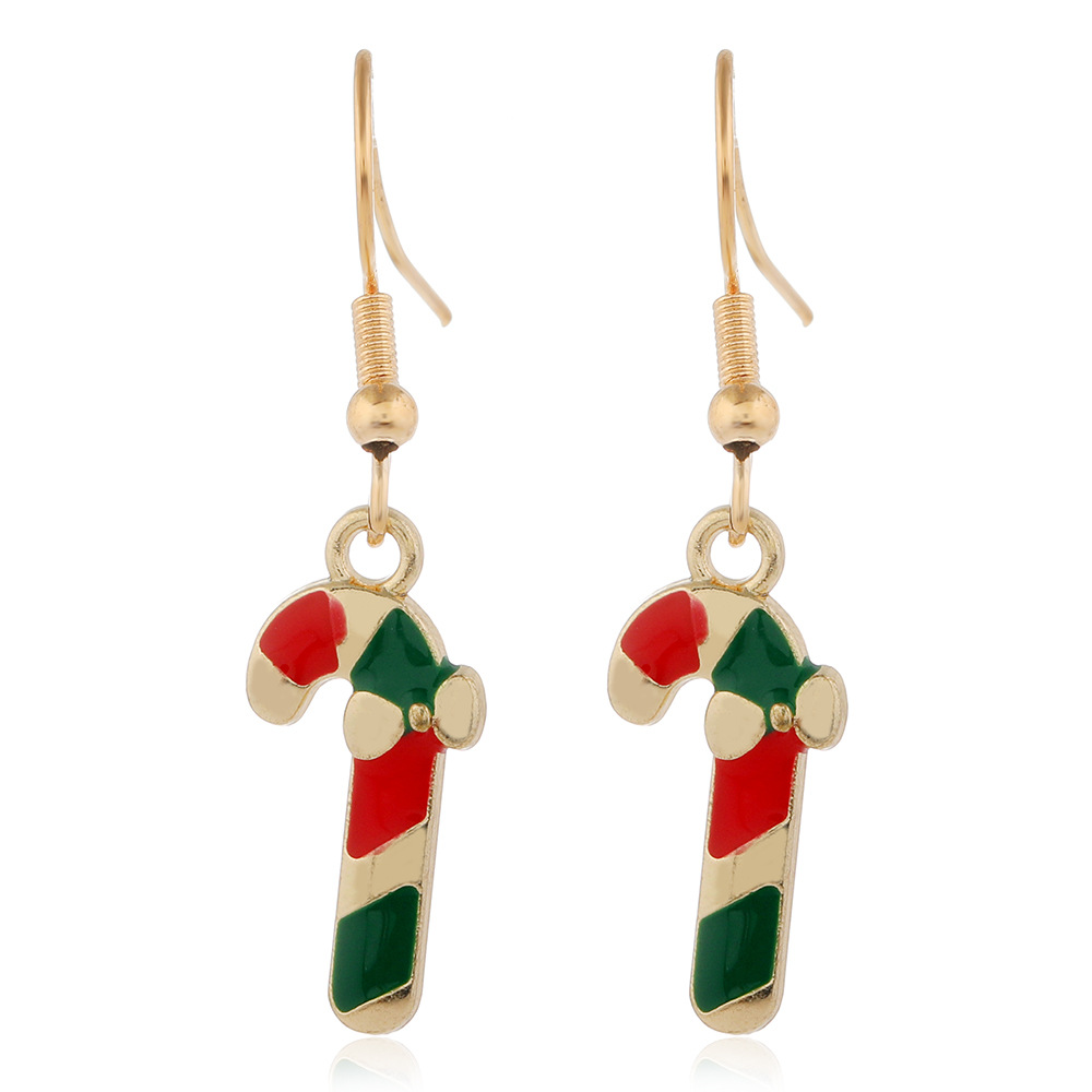 Cartoon Christmas Alloy Dripping Santa Claus Elk Earrings Set Wholesale Nihaojewelry display picture 12