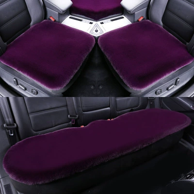 Car Seat Cushion Imitation Rabbit Fur: Wool pad - romantic-purple-three-piece-set
