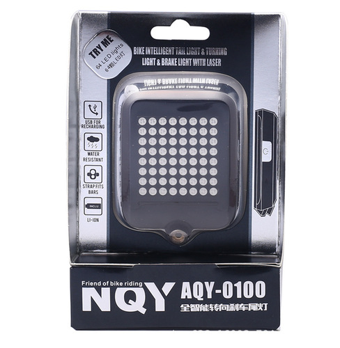 0100 Bicycle Tail Light Turn Light Brake Light Fully Intelligent Induction Automatic Braking USB Charging Projection Laser