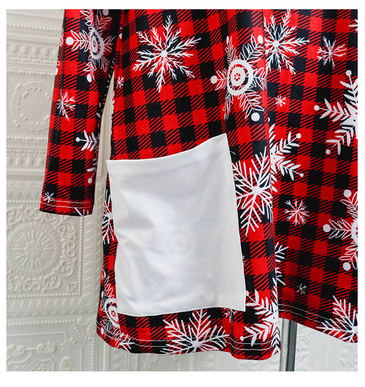 snowman print pullover long casual T-shirt NSXS36189