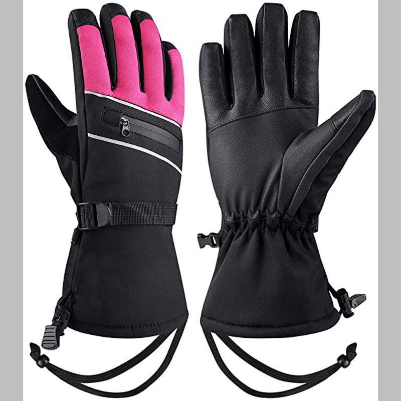 保暖滑雪手套 男士冬季女防风防水全指加厚棉户外摩托车