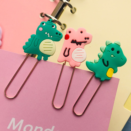 Charming cartoon-style metal clipboard pins with creative design, suitable for student office and book bookmark clips, made of silicone.