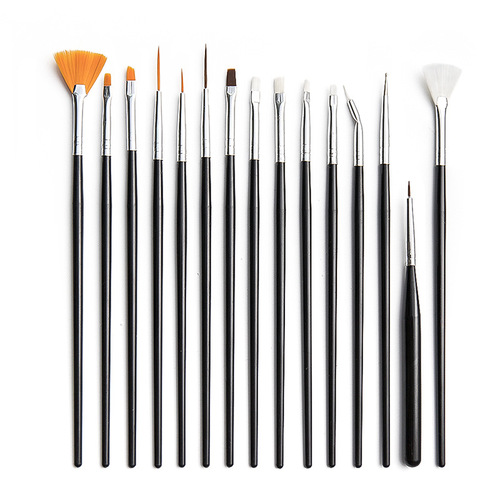 Cross-border hook line pen 15-piece set mandala painting tool plastic rod multi-functional combination nail art brush