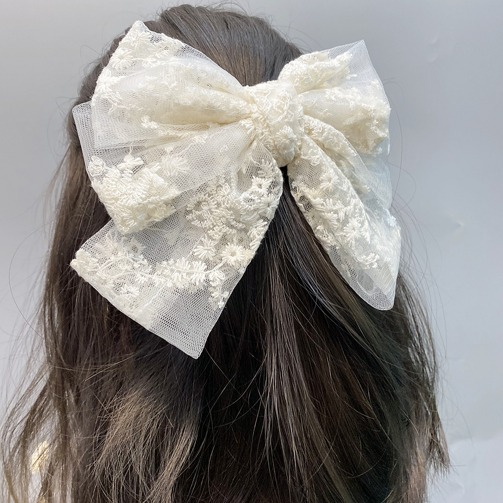 Three-layer Lace Bow Large Hairpin display picture 20