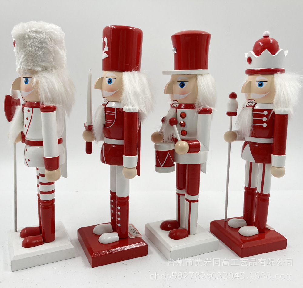 Amazon suministro directo de 25cm cascanueces regalo de Navidad artesanía de madera muñecas de soldados de nueces transfronterizas