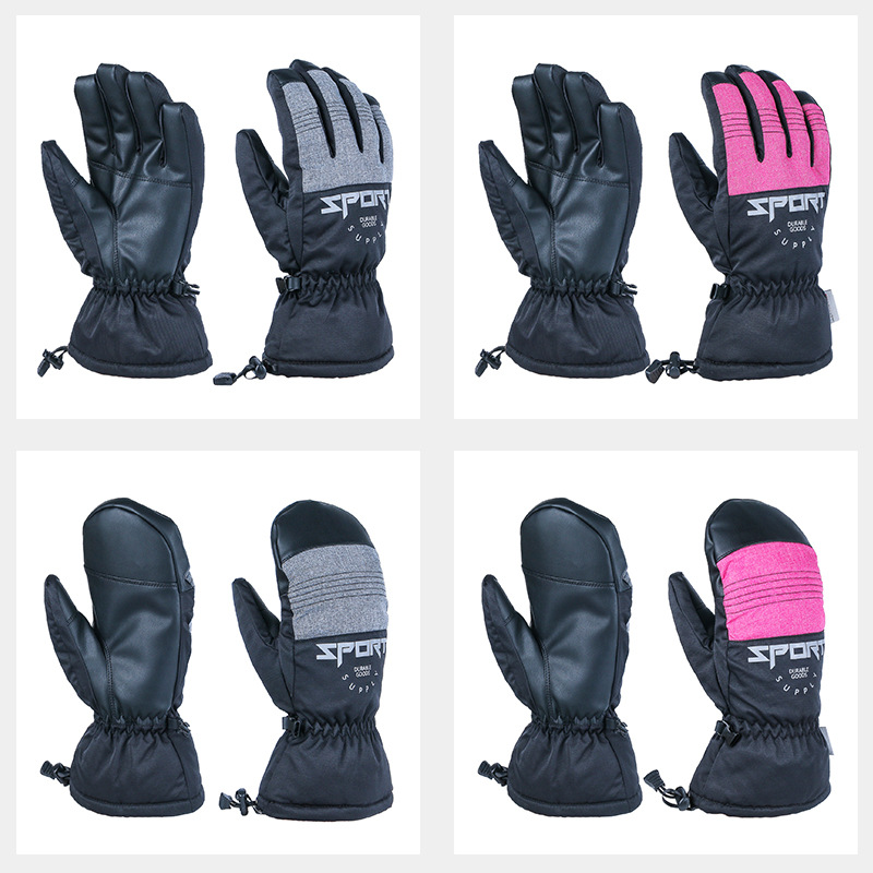 跨境現(xiàn)貨保暖手套戶外滑雪登山騎行健身防風(fēng)防水觸屏五指連指手套