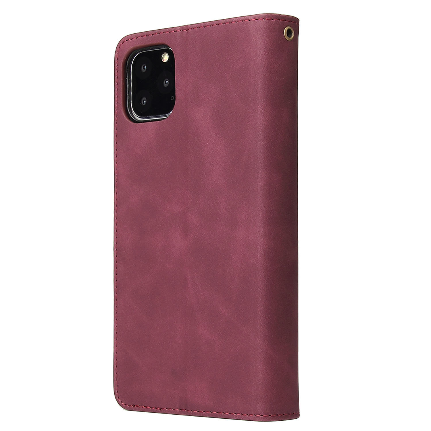 Suitable For IPhone 12 Zipper Phone 17 Pro Max Stand Multi-Card Wallet Leather Case XS_voghion.com
