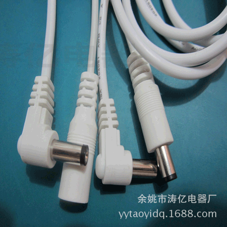 白色2芯弯头 USB转DC 3.5*1.35充电线 LED台灯电源线 现货全铜