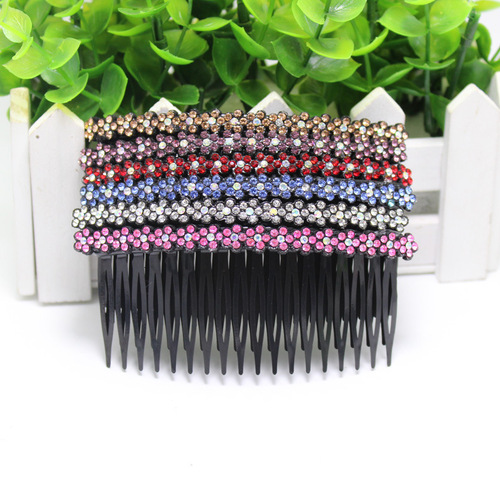 Korean style diamond-encrusted bangs comb, rhinestone hairpin headdress, simple and versatile hair comb, toothed non-slip hair accessories wholesale