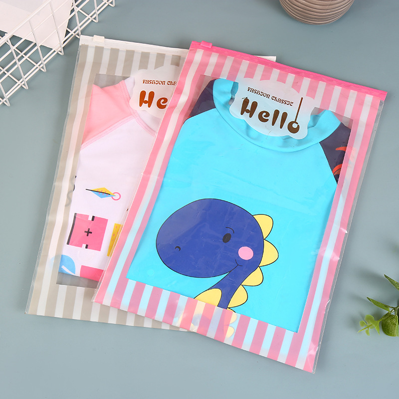 Transparent clothing cartoon ziplock bag children's cute clothes…