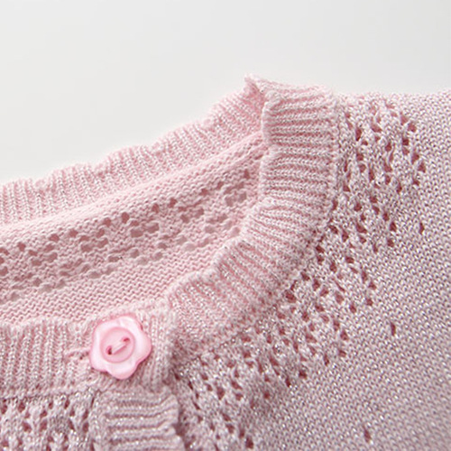 Children's one-needle cardigan, thin style for 2020 spring and summer, Korean version for girls, gold and silver wire knitted cardigan jacket, small cape