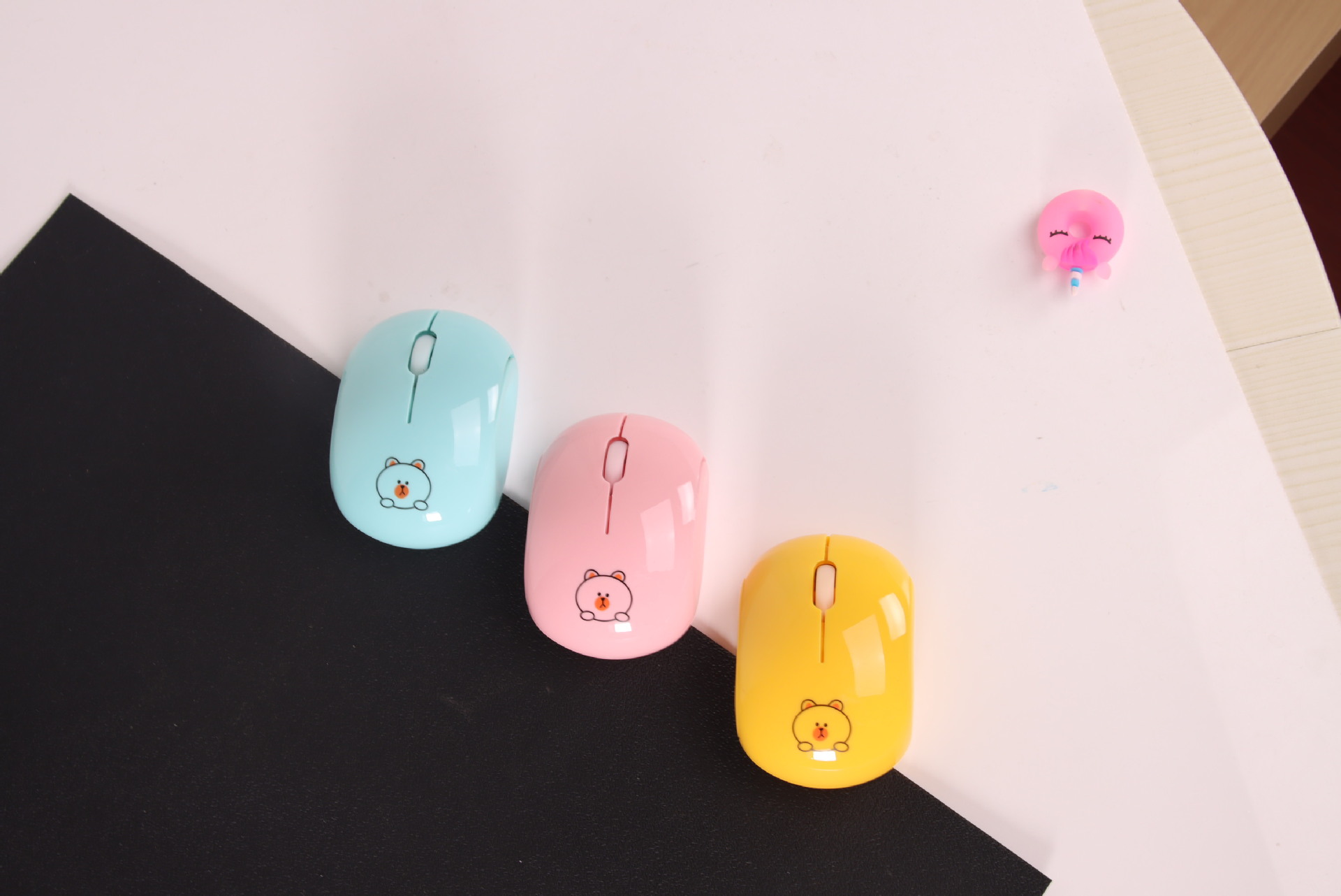 Rechargeable wireless dual-mode Bluetooth laptop desktop computer cute girl silent cartoon mouse_voghion.com