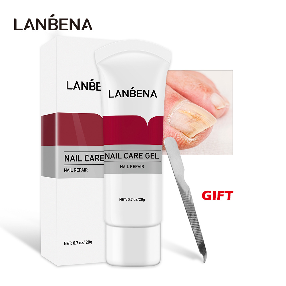LANBENA lanbei nail repair gel, herbal nail repair cream with small file 20g foreign trade
