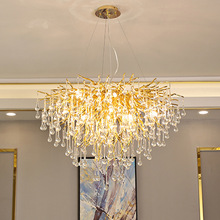 客廳吊燈港式輕奢水晶創意鋁材歐式藝術卧室吊燈北歐后現代吊燈