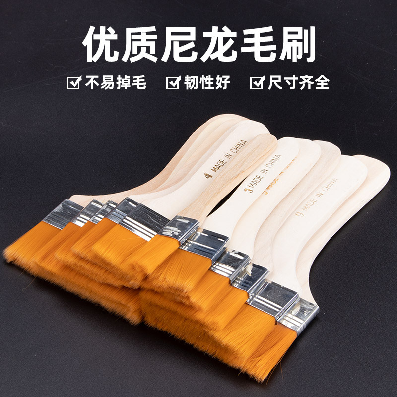 长木柄油画万毛油漆刷软毛工具 文玩万工业静电小毛刷子猪毛批发