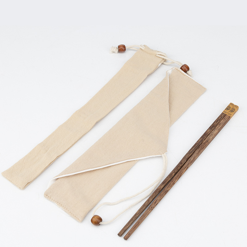 Processed custom chopsticks cotton and linen bags chopsticks spoons cutlery bags storage bags chopstick sets drawstring pockets