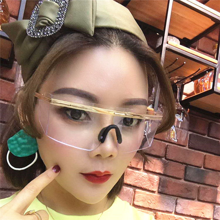 新款一体时尚太阳镜 PC连体眼镜 跨境防风沙遮阳墨镜 户外护目镜|ru