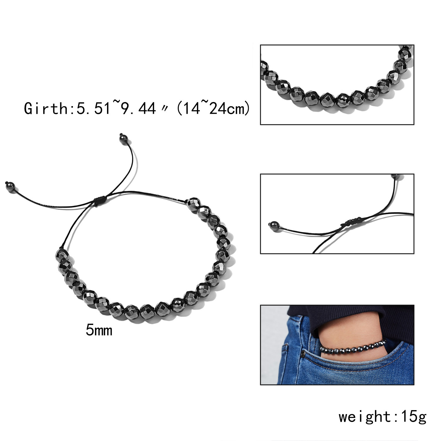 Simple Style Geometric rope Handmade Menu0027S Bracelets 1 Piece