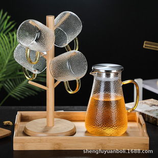 Japanese-style Home Hammer Cold Water Kettle Summer Juice Kettle Set High Temperature Resistant Glass Cold and Hot Dual-purpose Cold Water Kettle Water Tools