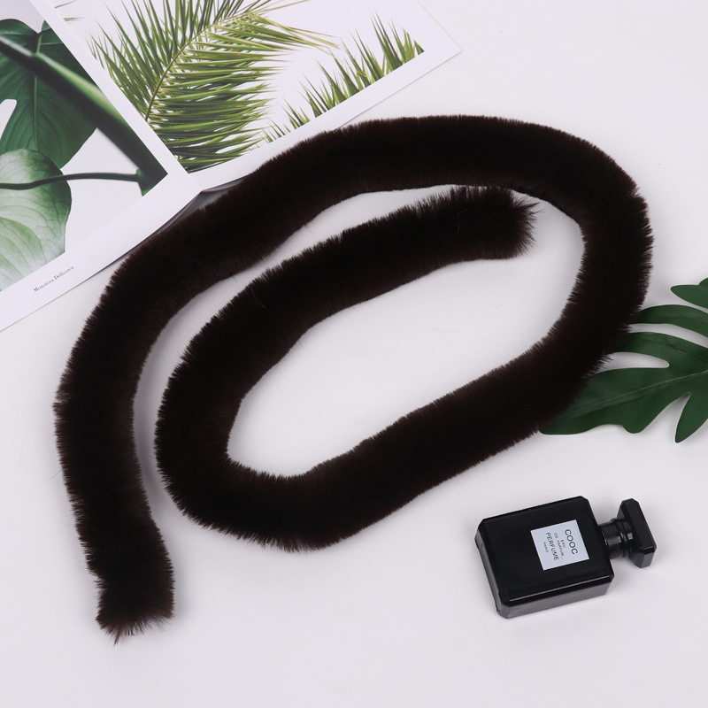 Tira de lana artificial cheongsam brazalete blanco imitación Rex conejo tira de lana hecha a mano tira de sombrero accesorios de bricolaje Hanfu Burr tira al por mayor
