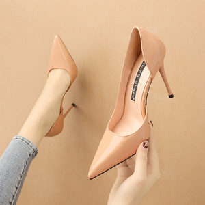 sexy pointed head shallow mouth high heels side air thin Heels Sandals night club show thin