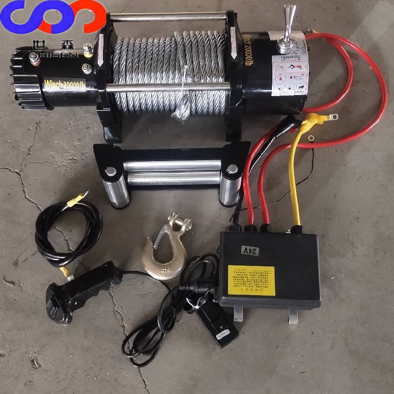 3000磅电动绞盘车载小吊机直流电动车载吊机12V电动葫芦厂家包邮