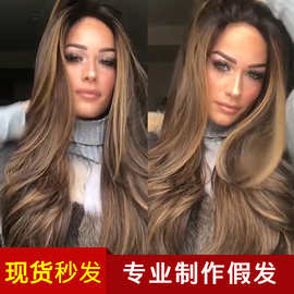 玫瑰网 wig亚马逊欧美假发女士时尚出口外贸长卷发万圣节化纤假发