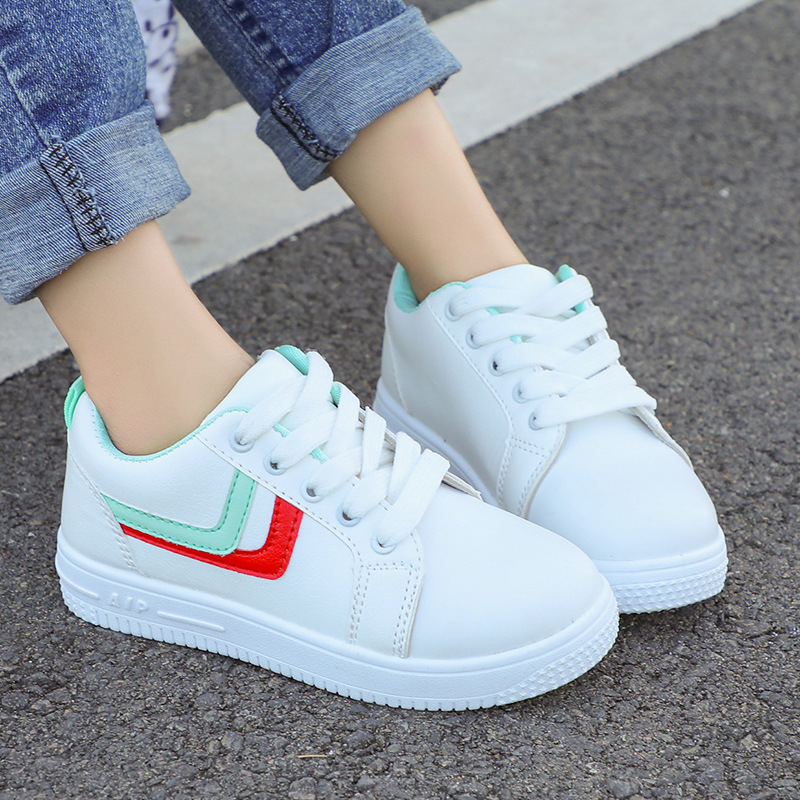 儿童小白鞋2020秋季新款韩版女童板鞋皮面透气男童休闲运动童鞋潮