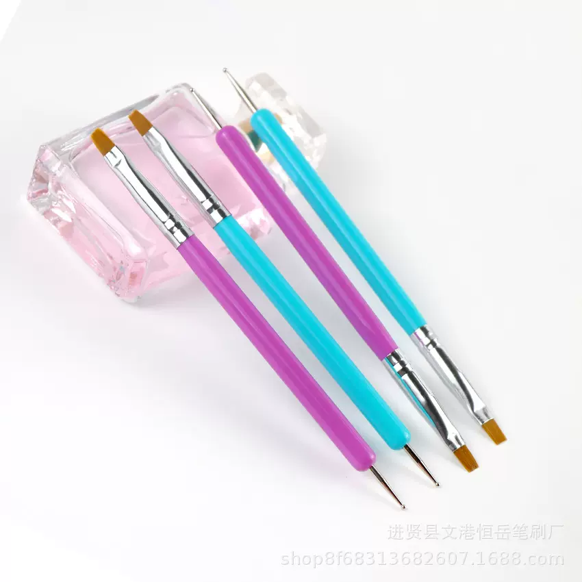 双头两用美甲笔刷彩绘笔光疗笔点钻笔点花针工具指甲雕花极细