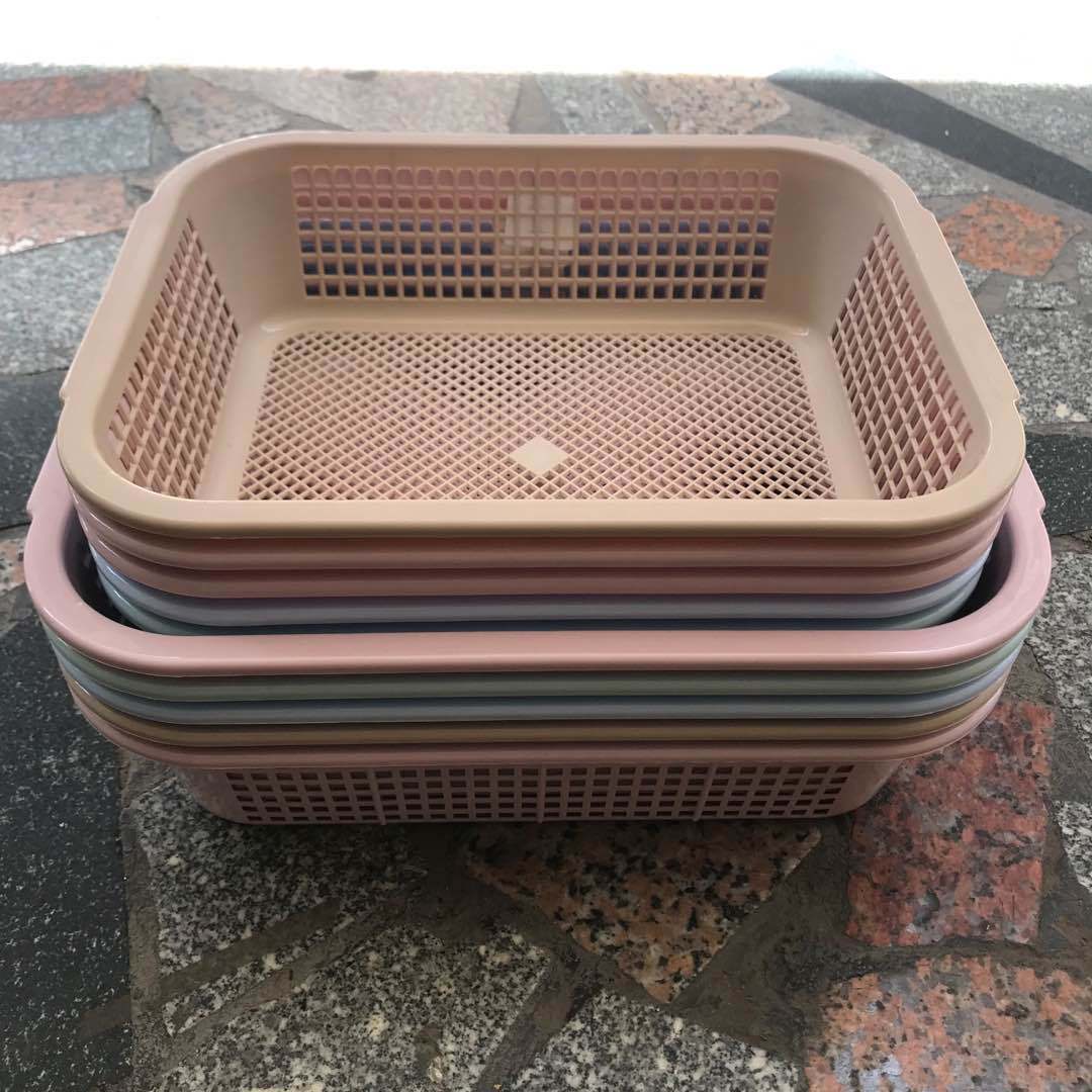广州酒店厨房塑料方筛 长方形厨房洗菜篮子 批发