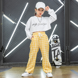 Tide girls boys hiphop street singer rapper jazz dance costumes children's hip-hop dance suit children's model catwalk fashion cool outfits for kids