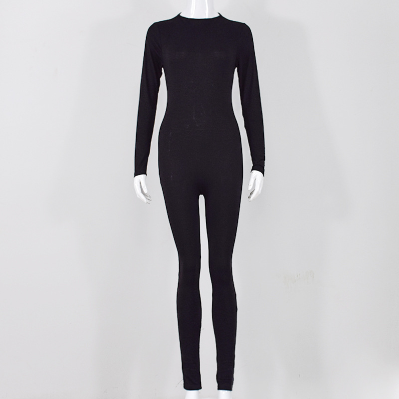 solid color tight-fitting jumpsuit  NSMI26886