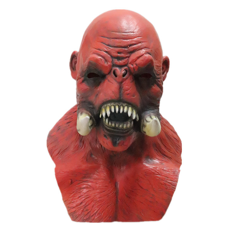 2020 nueva Máscara de Warcraft Halloween horror marfil colmillos bestia cabeza cubierta transfronteriza Venta caliente venta directa de fábrica